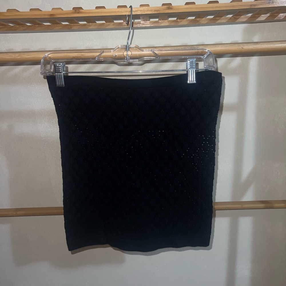 Black Mesh Spandex TubeTop w/ Built In Bra